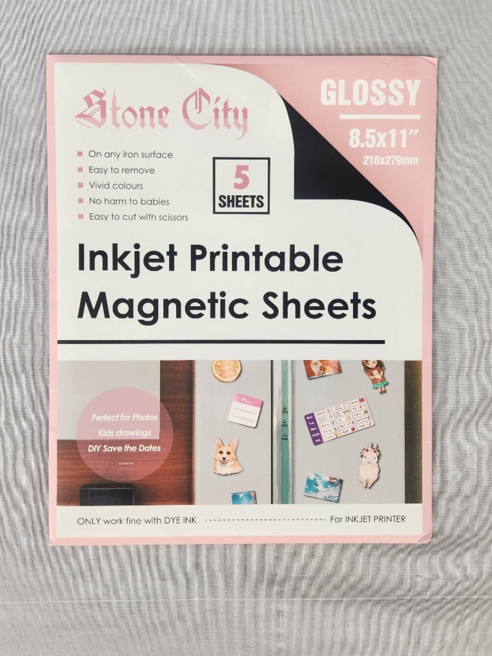 Stone City Printable Magnetic Sheets Glossy Magnet Photo Paper 8.5x11 Inkjet